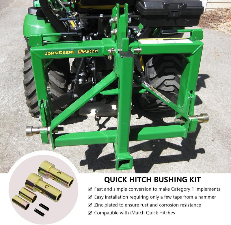 Moker Cat 1 Quick Hitch Bushings Kit - Quick Hitch Adapter Bushing Kit Compatible with iMatch Quick Hitch Category 1，Implement Hitch - Image 2